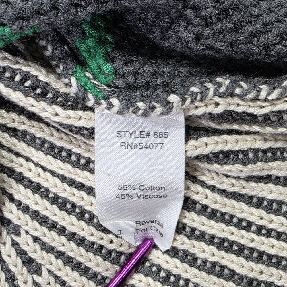 Cabi Trident Knit Sleeveless Vest Women Small Gray Green Textured Chevron Boho - Picture 10 of 10